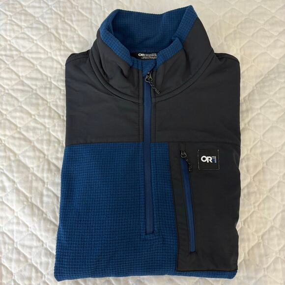 Outdoor Research Men’s Size L Trail Mix Fleece 1/4 Zip Blue - Picture 9 of 9